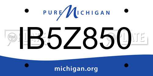 IB5Z850 Michigan License Plate