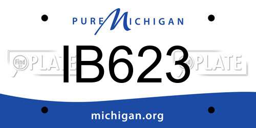 IB623 Michigan License Plate