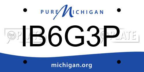 IB6G3P Michigan License Plate