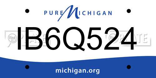 IB6Q524 Michigan License Plate