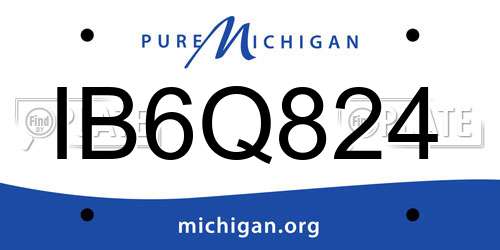 IB6Q824 Michigan License Plate