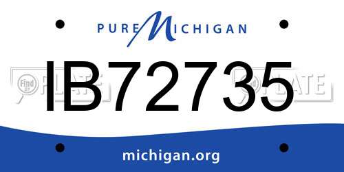 IB72735 Michigan License Plate