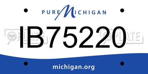 IB75220 Michigan License Plate
