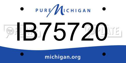 IB75720 Michigan License Plate