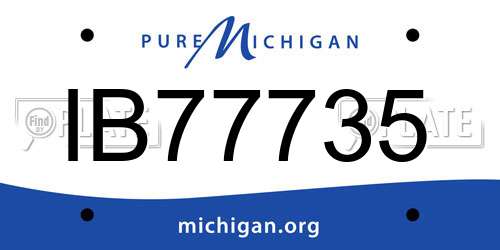 IB77735 Michigan License Plate