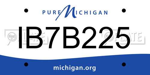 IB7B225 Michigan License Plate