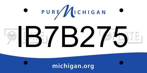 IB7B275 Michigan License Plate