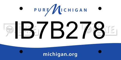 IB7B278 Michigan License Plate