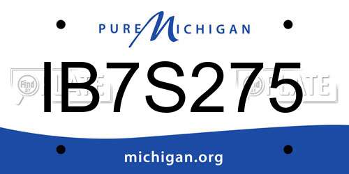 IB7S275 Michigan License Plate