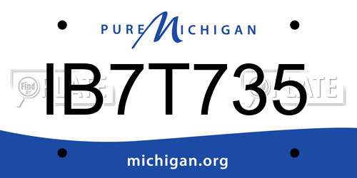 IB7T735 Michigan License Plate