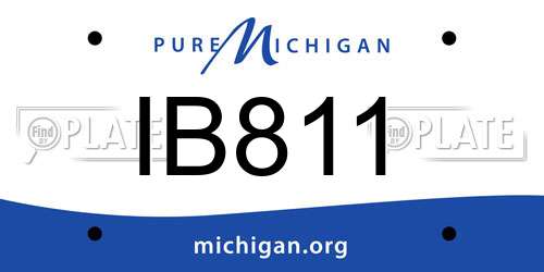 IB811 Michigan License Plate