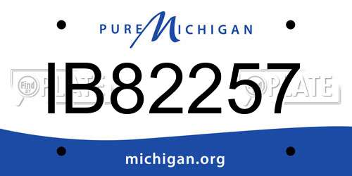 IB82257 Michigan License Plate