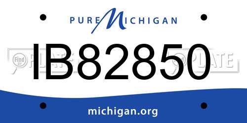 IB82850 Michigan License Plate