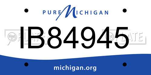 IB84945 Michigan License Plate