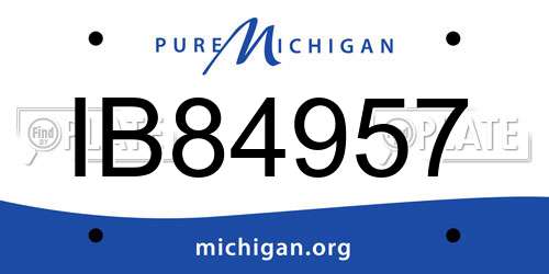 IB84957 Michigan License Plate