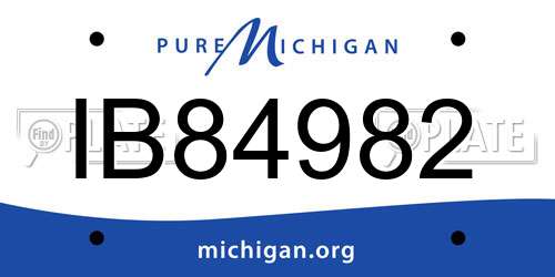 IB84982 Michigan License Plate