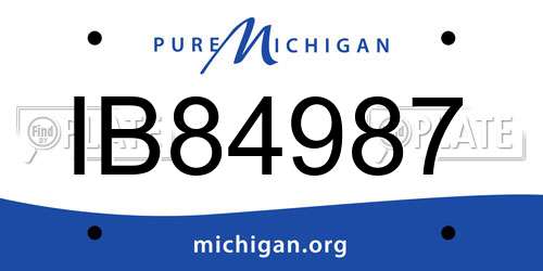 IB84987 Michigan License Plate