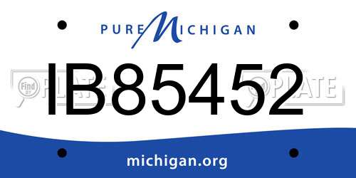 IB85452 Michigan License Plate