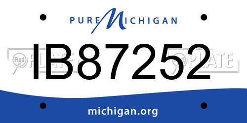 IB87252 Michigan License Plate