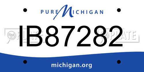 IB87282 Michigan License Plate