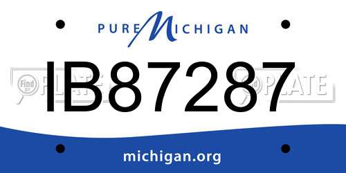 IB87287 Michigan License Plate