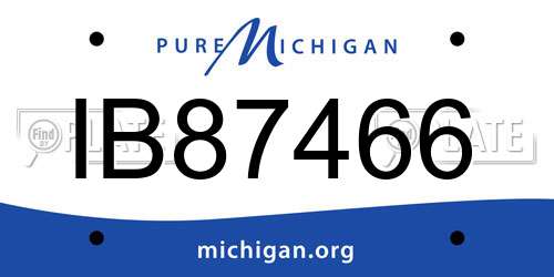 IB87466 Michigan License Plate
