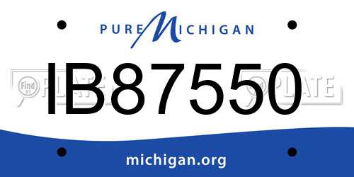IB87550 Michigan License Plate