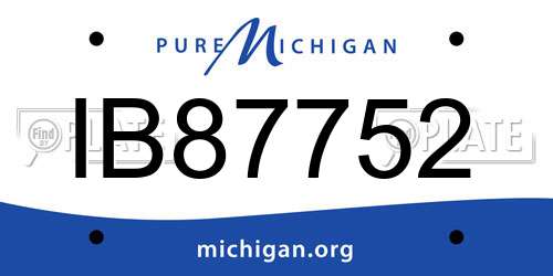 IB87752 Michigan License Plate