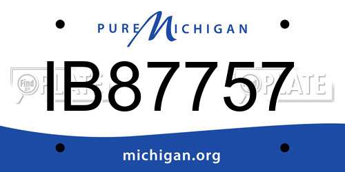 IB87757 Michigan License Plate