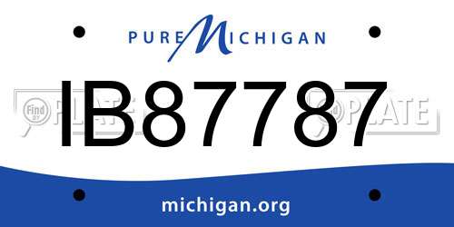 IB87787 Michigan License Plate