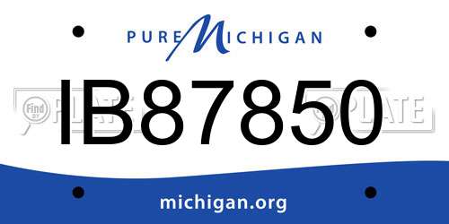 IB87850 Michigan License Plate