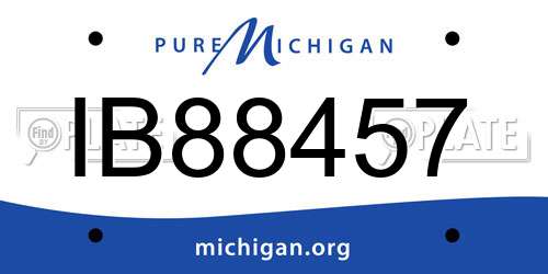 IB88457 Michigan License Plate