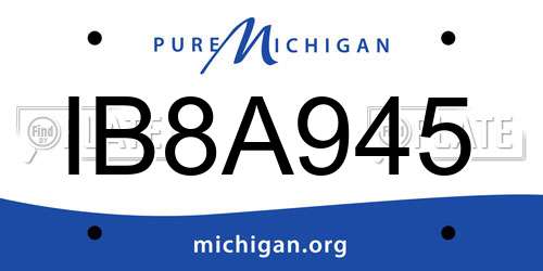 IB8A945 Michigan License Plate