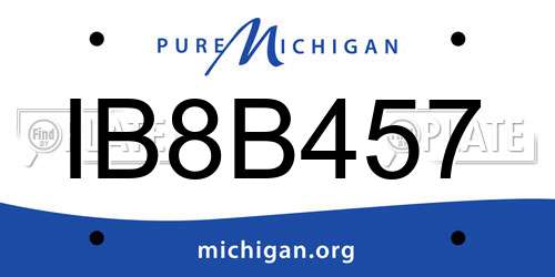 IB8B457 Michigan License Plate