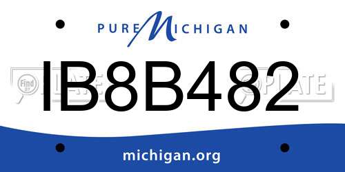 IB8B482 Michigan License Plate