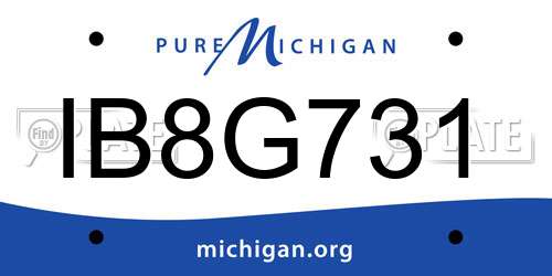 IB8G731 Michigan License Plate