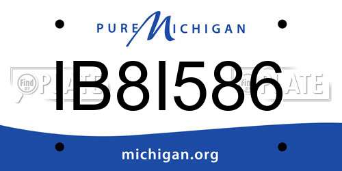 IB8I586 Michigan License Plate