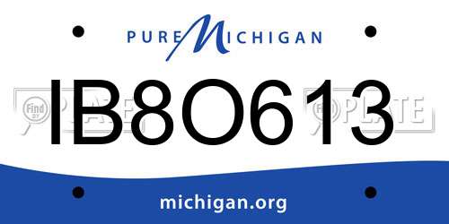 IB8O613 Michigan License Plate