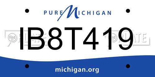 IB8T419 Michigan License Plate