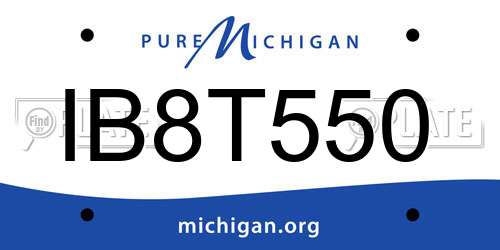 IB8T550 Michigan License Plate