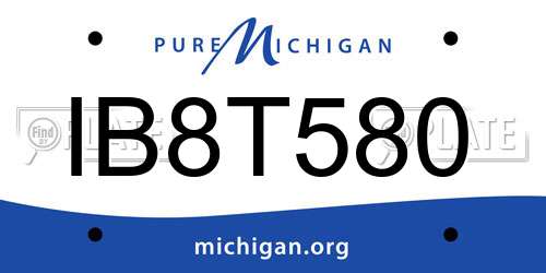IB8T580 Michigan License Plate