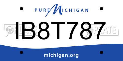 IB8T787 Michigan License Plate