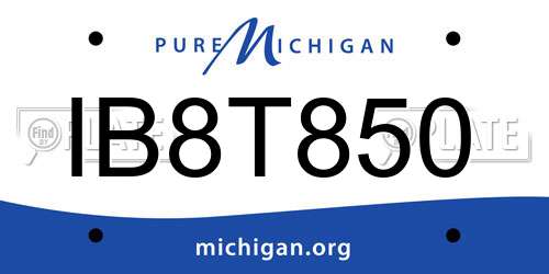 IB8T850 Michigan License Plate