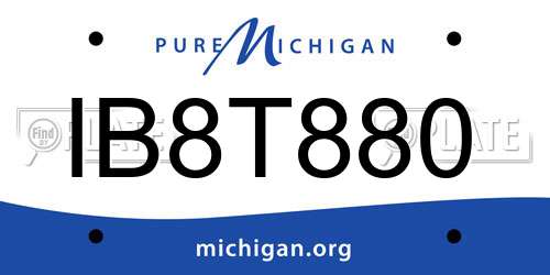 IB8T880 Michigan License Plate