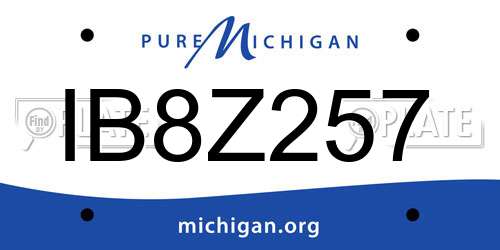 IB8Z257 Michigan License Plate