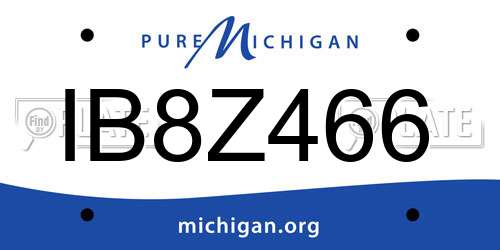 IB8Z466 Michigan License Plate