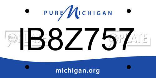 IB8Z757 Michigan License Plate