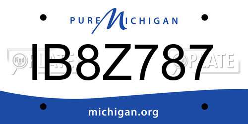 IB8Z787 Michigan License Plate