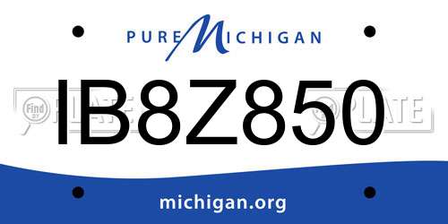 IB8Z850 Michigan License Plate