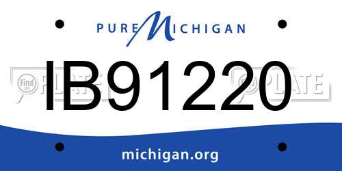 IB91220 Michigan License Plate